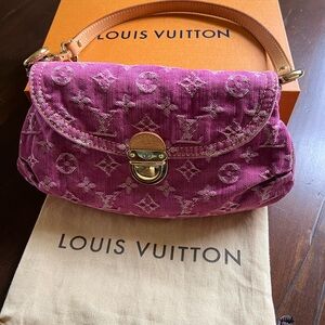 Louis Vuitton Pink Monogram Denim Pleaty Bag